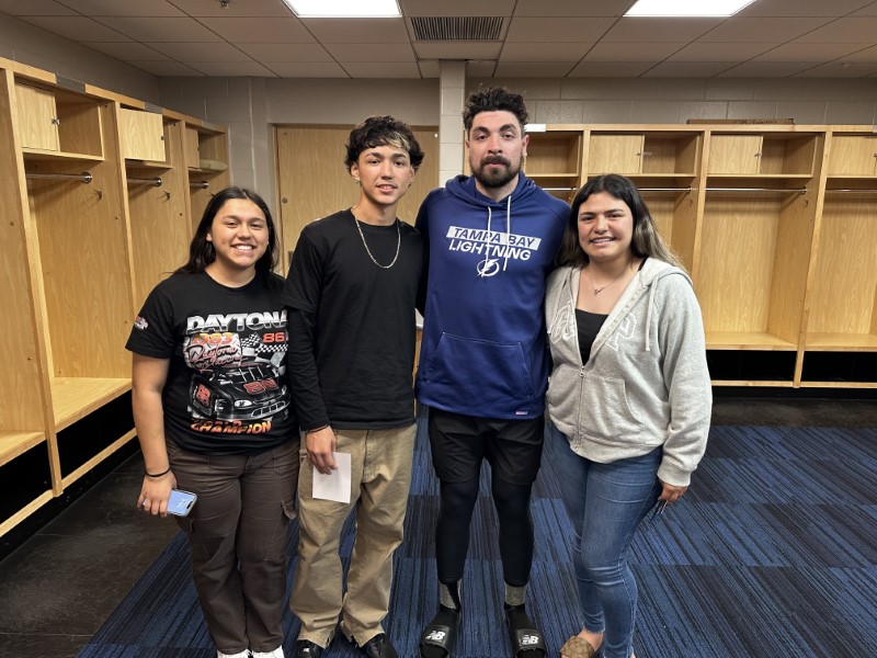 Itzel Hernandez (WCA alumna), Aiden Hernandez (WCA alumnus), Nick Paul, and Jazlynn Hernandez (WCA alumna)