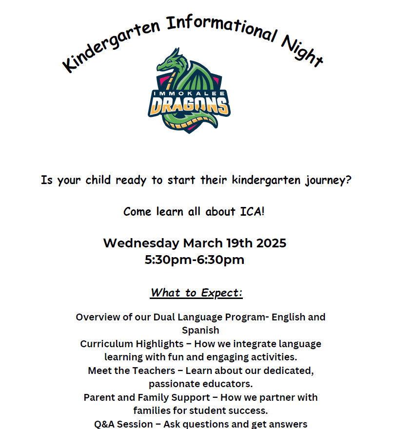 ICA Kinder Informational Night photo