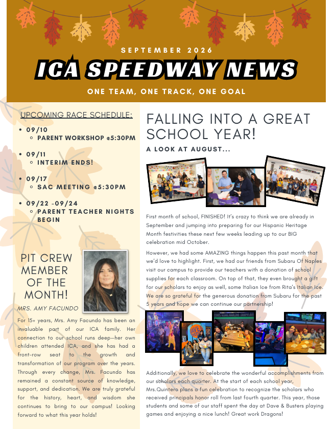 ICA September 2026 Newsletter!